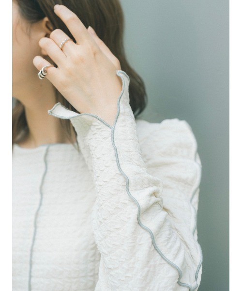 JUMELLE(ジュメロ)の「リップルライントップ(Tシャツ/カットソー・レディース・ブラック/アイボリー・FREE)」の17枚目の写真