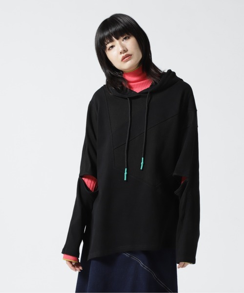 AULA AILA（アウラアイラ）の「AULA AILA/アウラアイラ/別注リブMIX プルパーカー（パーカー・レディース・ホワイト/ブラック・0）」の9枚目の写真