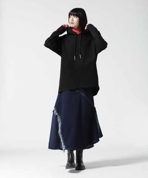 AULA AILA（アウラアイラ）の「AULA AILA/アウラアイラ/別注リブMIX プルパーカー（パーカー・レディース・ホワイト/ブラック・0）」の10枚目の写真