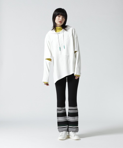 AULA AILA（アウラアイラ）の「AULA AILA/アウラアイラ/別注リブMIX プルパーカー（パーカー・レディース・ホワイト/ブラック・0）」の22枚目の写真