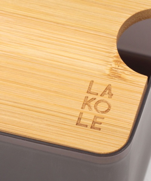 LAKOLE（ラコレ）の「バンブー蓋マルチケース / 357948（収納グッズ・レディース・グレー/チャコール・FREE）」の12枚目の写真