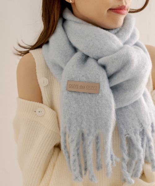 OLIVE des OLIVE(オリーブデオリーブ)の「【WEB限定カラ―あり】タグ付きブークレマフラー(マフラー・レディース・ブラック/サックスブルー/グレー/オフホワイト/ピンク・FREE)」の17枚目の写真