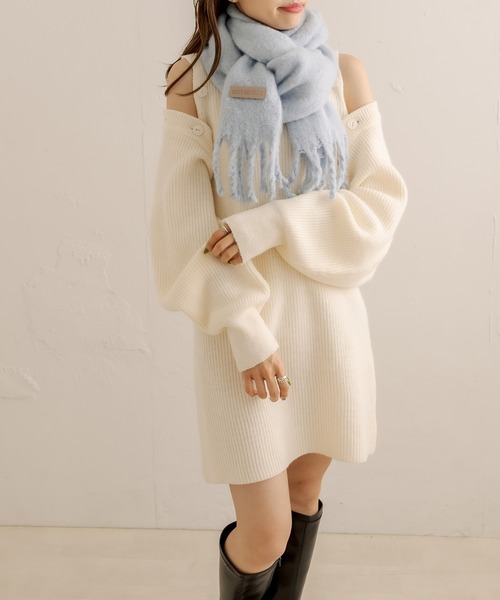 OLIVE des OLIVE(オリーブデオリーブ)の「【WEB限定カラ―あり】タグ付きブークレマフラー(マフラー・レディース・ブラック/サックスブルー/グレー/オフホワイト/ピンク・FREE)」の18枚目の写真