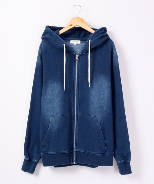 EVOLUTION(エボリューション)の「Sideline vintage clothing style zip up hoodie / サイドライン古着風ジップアップパーカー unisex(パーカー・メンズ・サックスブルー/ネイビー・XL/XXL/L/M)」の21枚目の写真