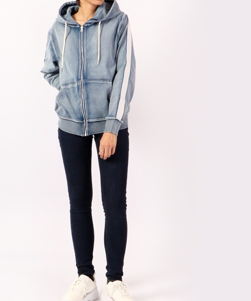 EVOLUTION(エボリューション)の「Sideline vintage clothing style zip up hoodie / サイドライン古着風ジップアップパーカー unisex(パーカー・メンズ・サックスブルー/ネイビー・XL/XXL/L/M)」の16枚目の写真