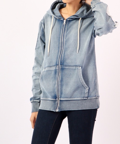 EVOLUTION(エボリューション)の「Sideline vintage clothing style zip up hoodie / サイドライン古着風ジップアップパーカー unisex(パーカー・メンズ・サックスブルー/ネイビー・XL/XXL/L/M)」の13枚目の写真