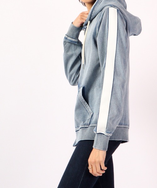 EVOLUTION(エボリューション)の「Sideline vintage clothing style zip up hoodie / サイドライン古着風ジップアップパーカー unisex(パーカー・メンズ・サックスブルー/ネイビー・XL/XXL/L/M)」の14枚目の写真