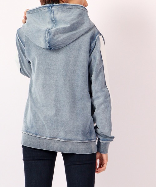 EVOLUTION(エボリューション)の「Sideline vintage clothing style zip up hoodie / サイドライン古着風ジップアップパーカー unisex(パーカー・メンズ・サックスブルー/ネイビー・XL/XXL/L/M)」の15枚目の写真