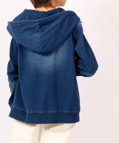 EVOLUTION(エボリューション)の「Sideline vintage clothing style zip up hoodie / サイドライン古着風ジップアップパーカー unisex(パーカー・メンズ・サックスブルー/ネイビー・XL/XXL/L/M)」の6枚目の写真
