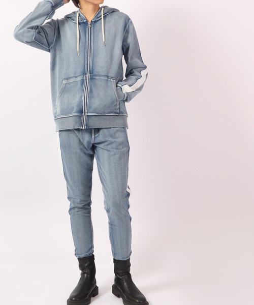 EVOLUTION(エボリューション)の「Sideline vintage clothing style zip up hoodie / サイドライン古着風ジップアップパーカー unisex(パーカー・メンズ・サックスブルー/ネイビー・XL/XXL/L/M)」の18枚目の写真