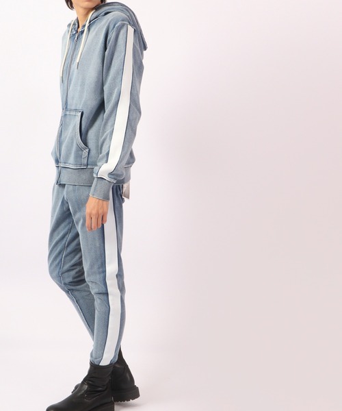 EVOLUTION(エボリューション)の「Sideline vintage clothing style zip up hoodie / サイドライン古着風ジップアップパーカー unisex(パーカー・メンズ・サックスブルー/ネイビー・XL/XXL/L/M)」の19枚目の写真