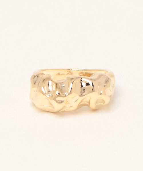 mou(モウ)の「デコボコフロントリング(リング・レディース・シルバー/ゴールド・FREE)」の1枚目の写真