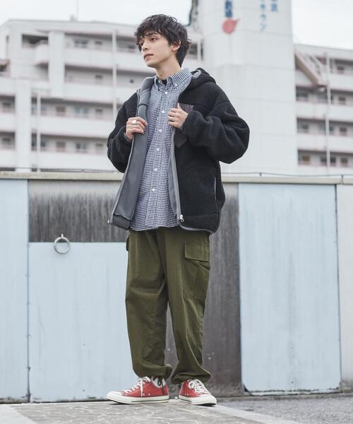 coen（コーエン）の「[洗える]ボアフーディージャケット（ブルゾン・メンズ・ブラック/ブラウン・M/S/XL/L）」の3枚目の写真