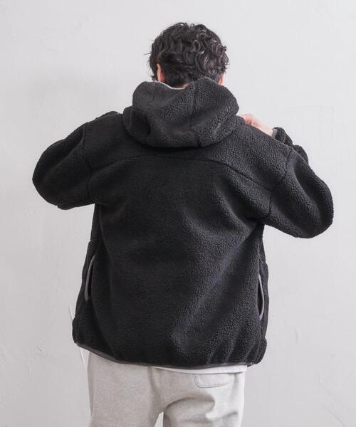 coen（コーエン）の「[洗える]ボアフーディージャケット（ブルゾン・メンズ・ブラック/ブラウン・M/S/XL/L）」の9枚目の写真