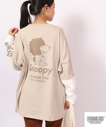 PEANUTS スヌーピー レイヤード長袖Tシャツ