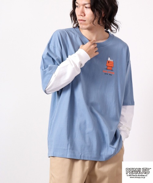 PEANUTS(ピーナッツ)の「PEANUTS スヌーピー レイヤード長袖Tシャツ(Tシャツ/カットソー・レディース・ブラック/ピンクベージュ/ホワイト/ラベンダー/ベージュ/ブルーグレー・M/L)」の19枚目の写真
