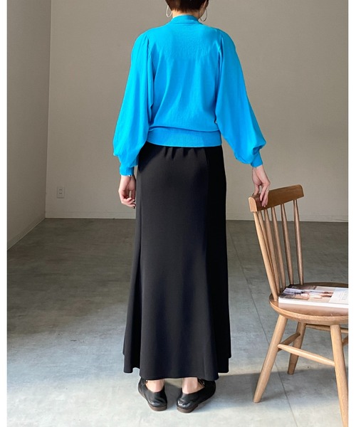 She's Closet(シーズクローゼット)の「ハイネック長袖ボリュームスリーブショート丈ハイゲージニットプルオーバー(ニット/セーター・レディース・オレンジ/キャメル/グリーン/ブラック/アイボリー/ブルー/ピンク・FREE)」の16枚目の写真