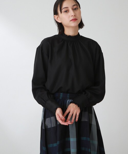THE SHOP TK (ザ ショップ ティーケー )の「◆【洗える】ギャザーフリルブラウス(シャツ/ブラウス・レディース・ホワイト系/ブラック/ライトブルー・11/12/13)」の3枚目の写真