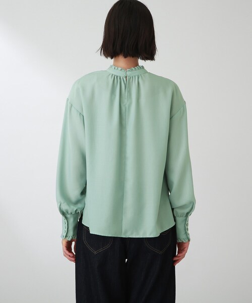 THE SHOP TK (ザ ショップ ティーケー )の「◆【洗える】ギャザーフリルブラウス(シャツ/ブラウス・レディース・ホワイト系/ブラック/ライトブルー・11/12/13)」の6枚目の写真
