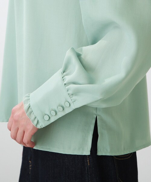 THE SHOP TK (ザ ショップ ティーケー )の「◆【洗える】ギャザーフリルブラウス(シャツ/ブラウス・レディース・ホワイト系/ブラック/ライトブルー・11/12/13)」の9枚目の写真