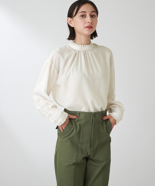 THE SHOP TK (ザ ショップ ティーケー )の「◆【洗える】ギャザーフリルブラウス(シャツ/ブラウス・レディース・ホワイト系/ブラック/ライトブルー・11/12/13)」の11枚目の写真