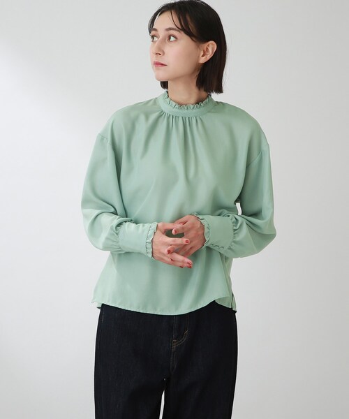 THE SHOP TK (ザ ショップ ティーケー )の「◆【洗える】ギャザーフリルブラウス(シャツ/ブラウス・レディース・ホワイト系/ブラック/ライトブルー・11/12/13)」の21枚目の写真