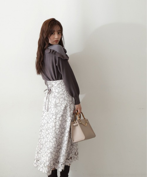 PROPORTION BODY DRESSING(プロポーションボディドレッシング)の「エンブロイダリーマーメイドスカート / 1213120100(スカート・レディース・ライトグリーン/グレー・MEDIUM/SMALL)」の7枚目の写真