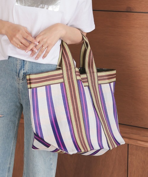 DONOBAN（ドノバン）の「ビニールトートバッグ（トートバッグ・レディース・ブルー系その他/グリーン系その他/ピンク系その他/ブルー系その他2/パープル/ホワイト/グリーン/ブラック・F/FREE）」の7枚目の写真