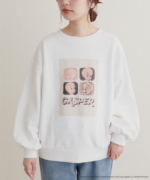 natural couture（ナチュラルクチュール）の「ユニバーサルコラボ casperプリントゆるスウエット（スウェット・レディース・オフホワイト/オートミール・FREE）」の17枚目の写真