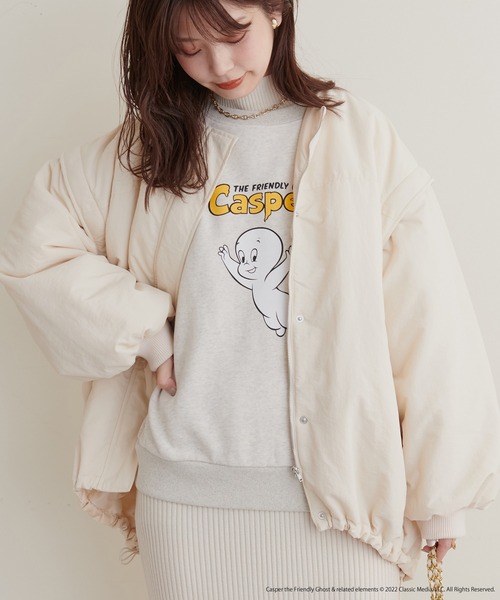 natural couture（ナチュラルクチュール）の「ユニバーサルコラボ casperプリントゆるスウエット（スウェット・レディース・オフホワイト/オートミール・FREE）」の13枚目の写真