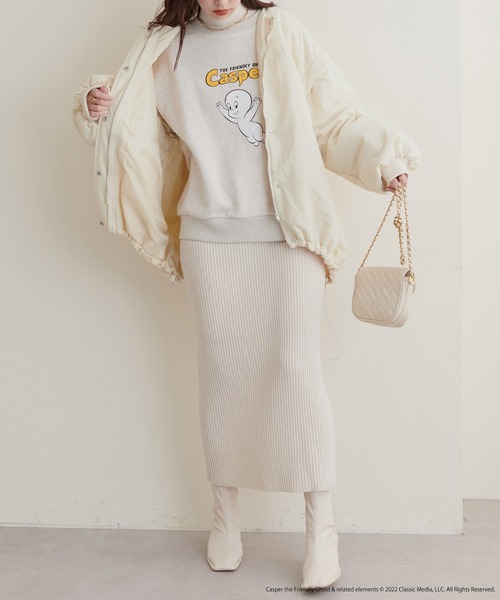 natural couture（ナチュラルクチュール）の「ユニバーサルコラボ casperプリントゆるスウエット（スウェット・レディース・オフホワイト/オートミール・FREE）」の14枚目の写真