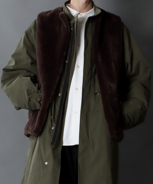 SITRY(シトリー)の「fur vest/ファー ベスト(ベスト・メンズ・ブラック/ブラウン・M/L/XL)」の1枚目の写真