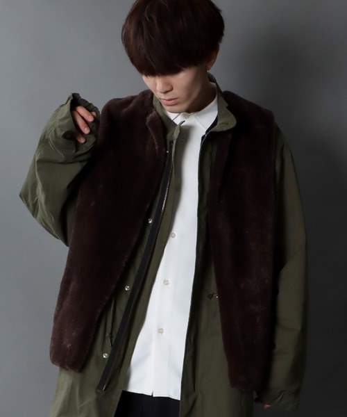 SITRY(シトリー)の「fur vest/ファー ベスト(ベスト・メンズ・ブラック/ブラウン・M/L/XL)」の10枚目の写真