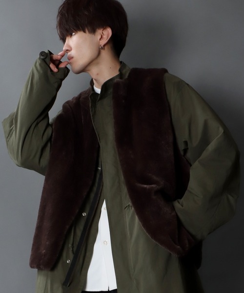 SITRY(シトリー)の「fur vest/ファー ベスト(ベスト・メンズ・ブラック/ブラウン・M/L/XL)」の11枚目の写真