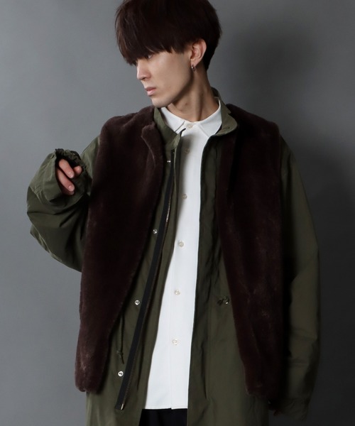 SITRY(シトリー)の「fur vest/ファー ベスト(ベスト・メンズ・ブラック/ブラウン・M/L/XL)」の12枚目の写真