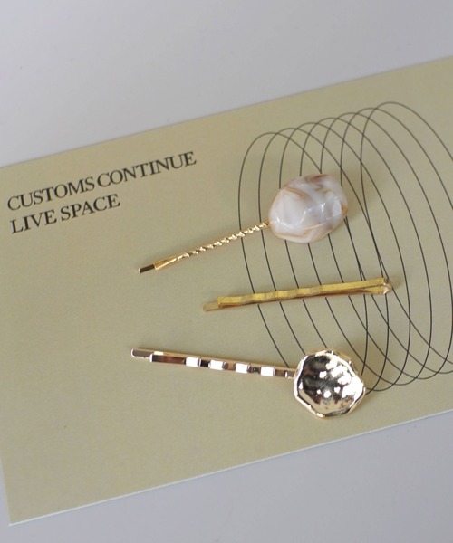 ammy.（エイミードット）の「【 ammy. / エイミードット 】 ニュアンス ストーン ヘアピンセット / 3点セット（ヘアピン・レディース・アイボリー/クリアブラウン/ブラウン/グレー・FREE）」の7枚目の写真