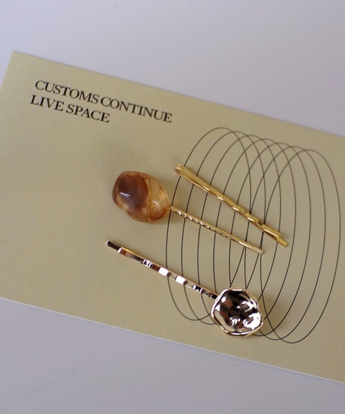 ammy.（エイミードット）の「【 ammy. / エイミードット 】 ニュアンス ストーン ヘアピンセット / 3点セット（ヘアピン・レディース・アイボリー/クリアブラウン/ブラウン/グレー・FREE）」の10枚目の写真