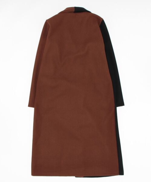 Settimissimo(セッティミッシモ)の「バイカラーロングコート(チェスターコート・レディース・ブラウン・FREE)」の2枚目の写真