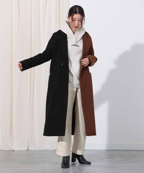 Settimissimo(セッティミッシモ)の「バイカラーロングコート(チェスターコート・レディース・ブラウン・FREE)」の4枚目の写真