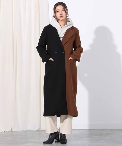 Settimissimo(セッティミッシモ)の「バイカラーロングコート(チェスターコート・レディース・ブラウン・FREE)」の5枚目の写真