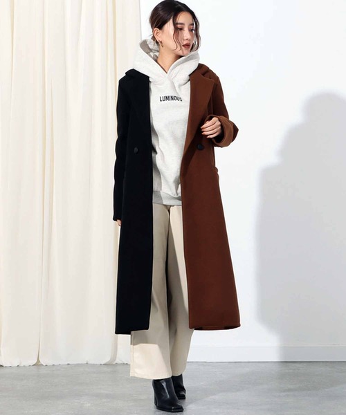 Settimissimo(セッティミッシモ)の「バイカラーロングコート(チェスターコート・レディース・ブラウン・FREE)」の8枚目の写真