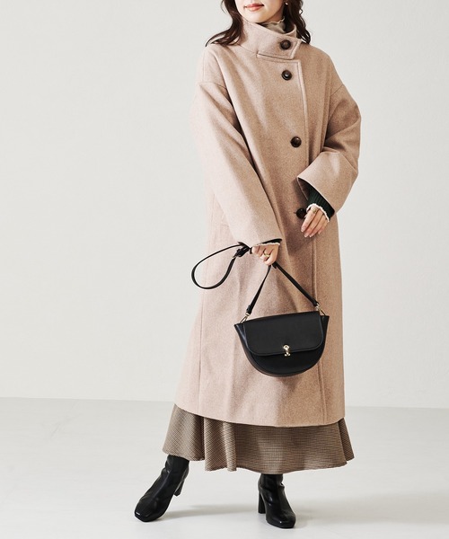 acro（アクロ）の「■スタンドカラーロングコート/AC2711（その他アウター・レディース・ベージュ/ブラック/アイボリー・ﾌﾘ-）」の15枚目の写真