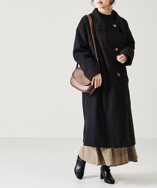 acro（アクロ）の「■スタンドカラーロングコート/AC2711（その他アウター・レディース・ベージュ/ブラック/アイボリー・ﾌﾘ-）」の7枚目の写真