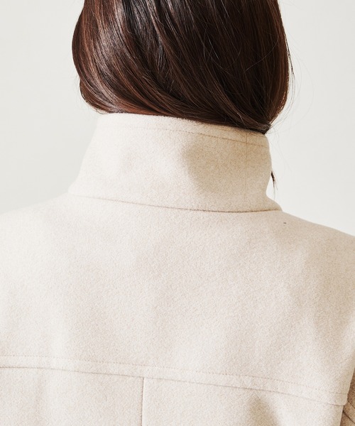 acro（アクロ）の「■スタンドカラーロングコート/AC2711（その他アウター・レディース・ベージュ/ブラック/アイボリー・ﾌﾘ-）」の5枚目の写真