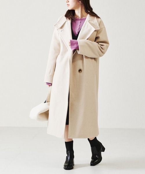 acro（アクロ）の「■スタンドカラーロングコート/AC2711（その他アウター・レディース・ベージュ/ブラック/アイボリー・ﾌﾘ-）」の17枚目の写真