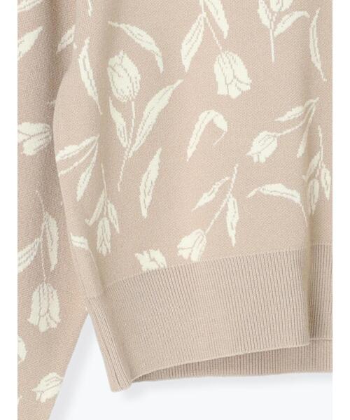 Te chichi TERRASSE（テチチテラス）の「花柄ジャカードニット(セットアップ可)（ニット/セーター・レディース・ブラック/モカ/ネイビー・ﾌﾘ-）」の14枚目の写真