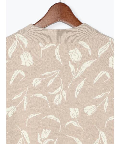 Te chichi TERRASSE（テチチテラス）の「花柄ジャカードニット(セットアップ可)（ニット/セーター・レディース・ブラック/モカ/ネイビー・ﾌﾘ-）」の15枚目の写真