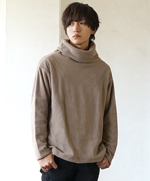 MinoriTY（マイノリティ）の「【MinoriTY】オフタートル フリース リバーシブル トレーナー/スウェット メンズ（スウェット・メンズ・ブラック/ホワイト/モカ・L/M）」の3枚目の写真