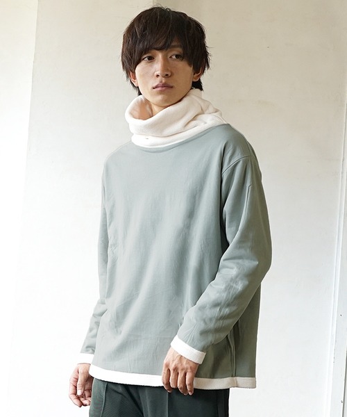 MinoriTY（マイノリティ）の「【MinoriTY】オフタートル フリース リバーシブル トレーナー/スウェット メンズ（スウェット・メンズ・ブラック/ホワイト/モカ・L/M）」の6枚目の写真