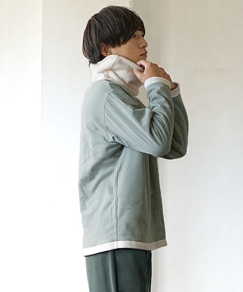 MinoriTY（マイノリティ）の「【MinoriTY】オフタートル フリース リバーシブル トレーナー/スウェット メンズ（スウェット・メンズ・ブラック/ホワイト/モカ・L/M）」の7枚目の写真